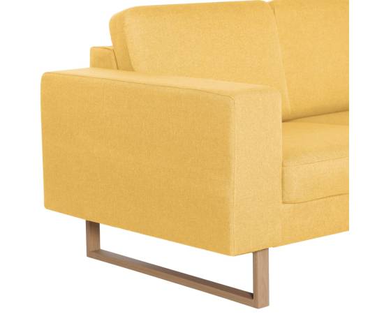Canapea cu 3 locuri, galben, material textil, 7 image