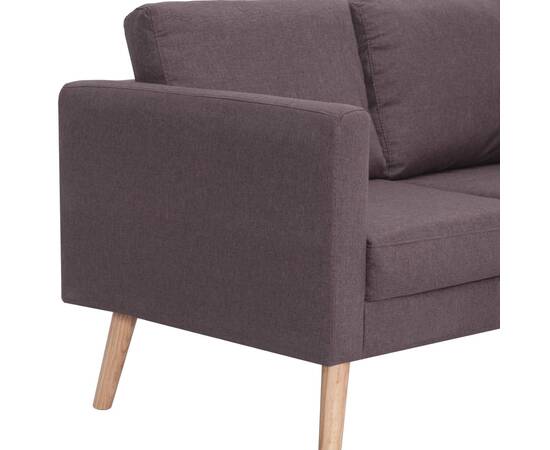 Canapea cu 3 locuri, gri taupe, material textil, 7 image