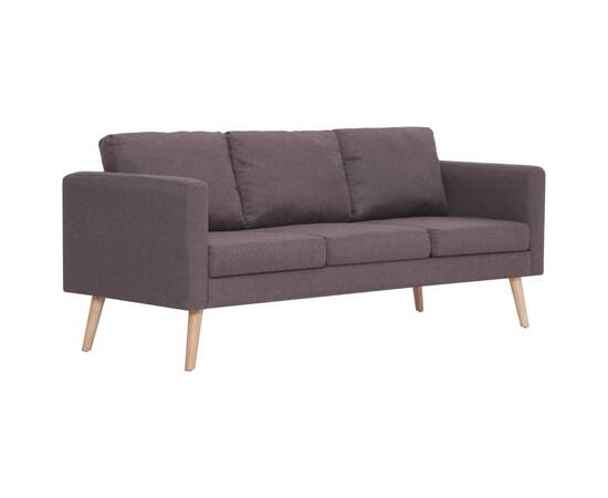 Canapea cu 3 locuri, gri taupe, material textil, 2 image