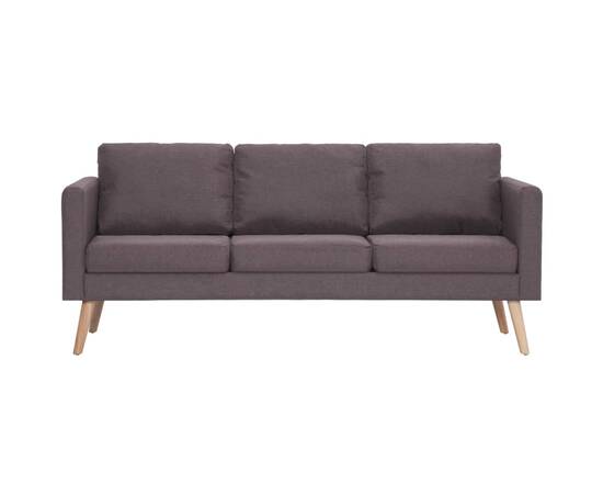 Canapea cu 3 locuri, gri taupe, material textil, 4 image
