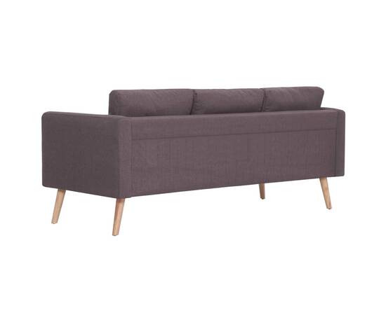Canapea cu 3 locuri, gri taupe, material textil, 5 image