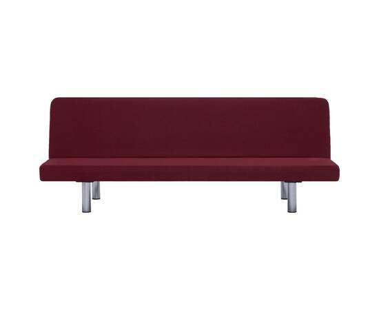 Canapea extensibilă, roșu, poliester, 6 image
