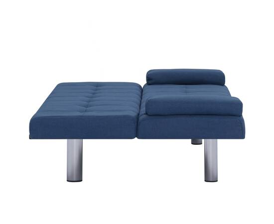 Canapea extensibilă cu două perne, albastru, poliester, 9 image