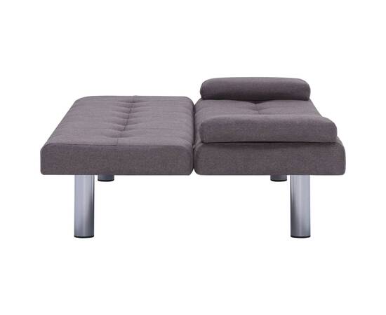 Canapea extensibilă cu două perne, gri taupe, poliester, 9 image