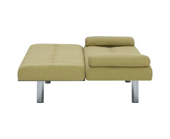 Canapea extensibilă cu două perne, verde, poliester, 9 image