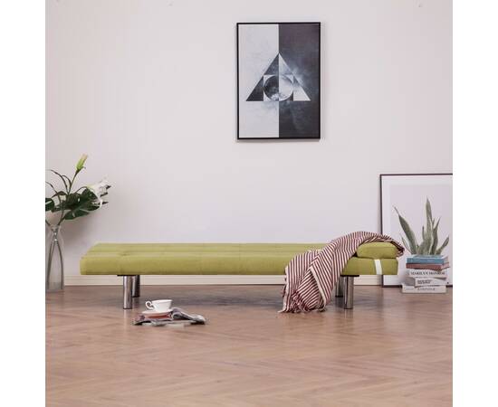 Canapea extensibilă cu două perne, verde, poliester, 3 image