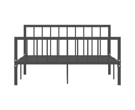 Cadru de pat, negru, 140 x 200 cm, metal, 3 image