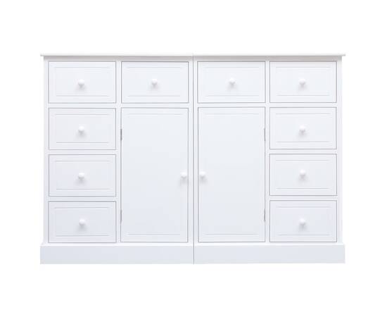 Servantă cu 10 sertare, alb, 113 x 30 x 79 cm, lemn, 4 image