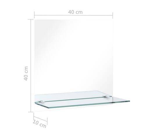 Oglindă de perete cu raft, 40 x 40 cm, sticlă securizată, 6 image