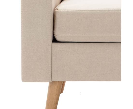 Canapea cu 2 locuri, crem, material textil, 6 image