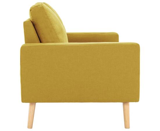 Canapea cu 2 locuri, galben, material textil, 4 image