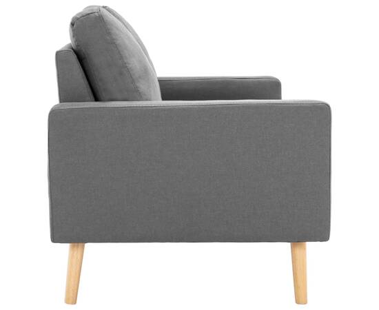 Canapea cu 2 locuri, gri deschis, material textil, 4 image