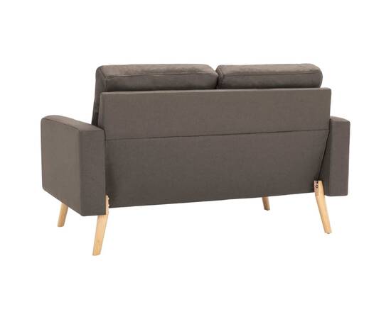 Canapea cu 2 locuri, gri taupe, material textil, 5 image