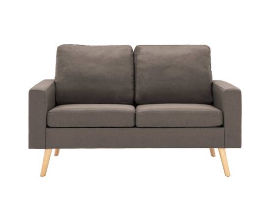 Canapea cu 2 locuri, gri taupe, material textil, 3 image