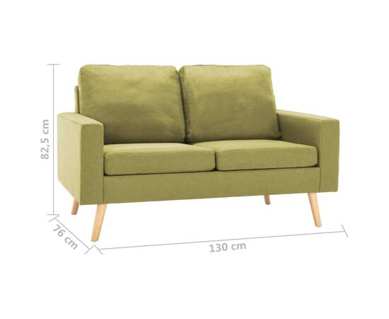 Canapea cu 2 locuri, verde, material textil, 7 image