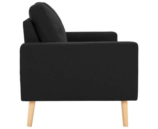 Canapea cu 3 locuri, negru, material textil, 4 image