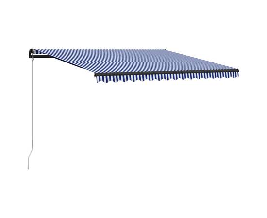 Copertină retractabilă manual cu led, albastru/alb, 450x300 cm, 3 image