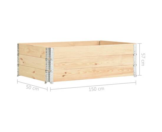 Straturi înălțate, 3 buc., 50 x 150 cm, lemn masiv de pin, 6 image