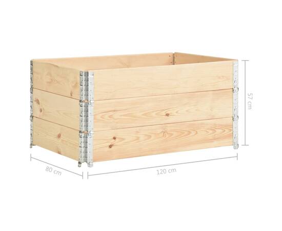 Straturi înălțate, 3 buc., 80 x 120 cm, lemn masiv de pin, 6 image