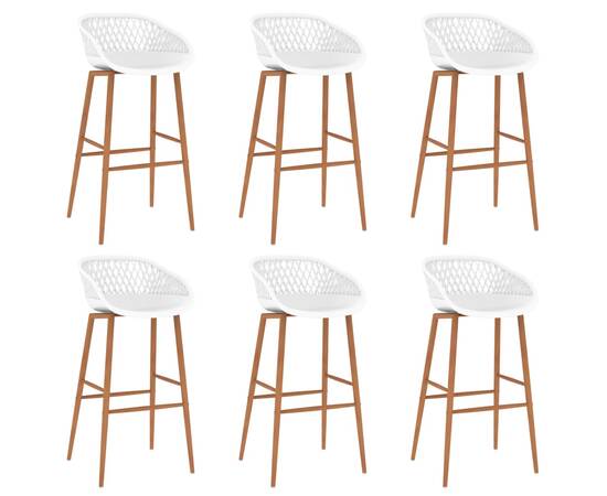 Set mobilier de bar, 7 piese, alb, 6 image
