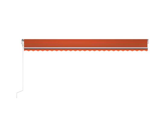 Copertină automată senzor vânt&led, portocaliu/maro, 600x300 cm, 4 image