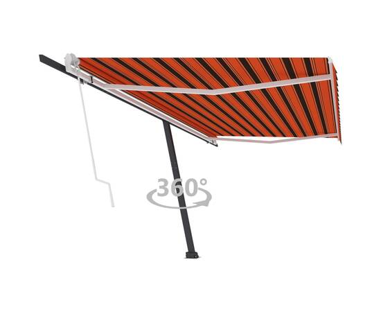 Copertină autonomă retractabilă automat oranj/maro 500x300 cm