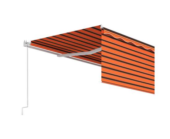 Copertină retractabilă manual, cu stor, portocaliu&maro, 5x3 m, 5 image