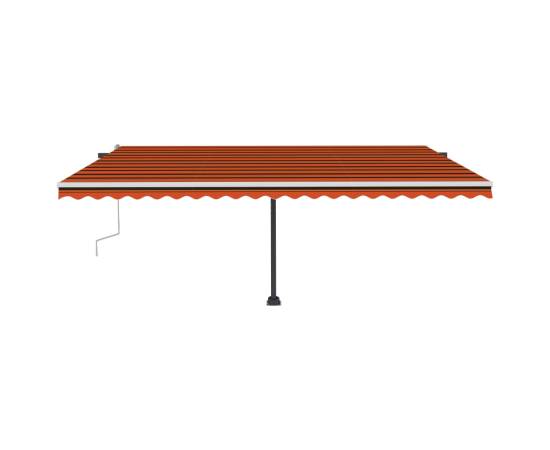 Copertină retractabilă manual cu led portocaliu&maro 500x300 cm, 4 image