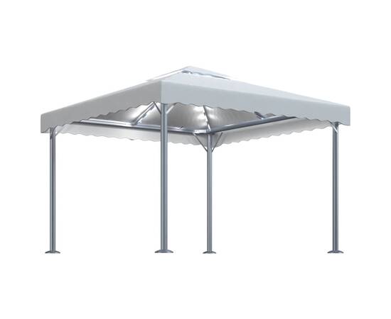Pavilion cu șiruri de lumini led, crem, 300x300 cm, aluminiu, 2 image