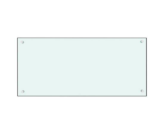 Panou antistrop bucătărie, alb, 90x40 cm, sticlă securizată, 3 image