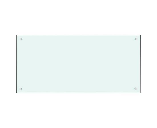 Panou antistropi bucătărie, alb, 100x50 cm, sticlă securizată, 3 image