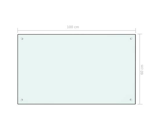 Panou antistropi bucătărie, alb, 100x60 cm, sticlă securizată, 7 image
