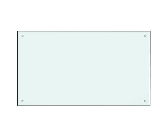 Panou antistropi bucătărie, alb, 100x60 cm, sticlă securizată, 3 image