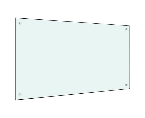 Panou antistropi bucătărie, alb, 100x60 cm, sticlă securizată, 2 image
