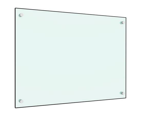 Panou antistropi bucătărie, alb, 70x50 cm, sticlă securizată, 2 image