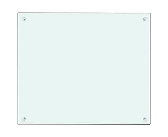 Panou antistropi bucătărie, alb, 70x60 cm, sticlă securizată, 3 image