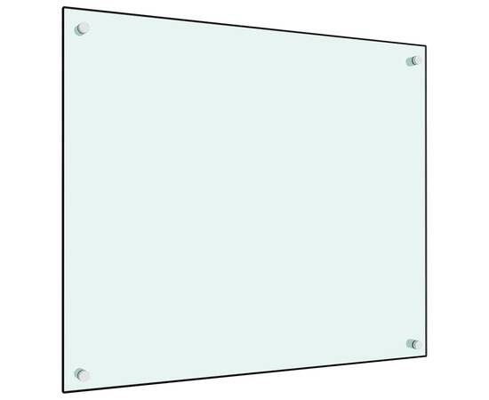 Panou antistropi bucătărie, alb, 70x60 cm, sticlă securizată, 2 image
