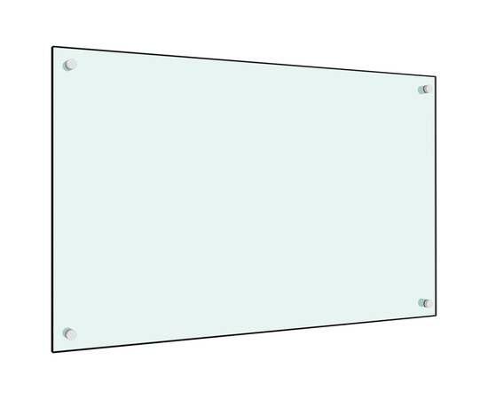 Panou antistropi bucătărie, alb, 80x50 cm, sticlă securizată, 2 image