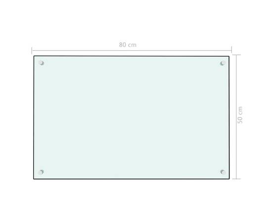 Panou antistropi bucătărie, alb, 80x50 cm, sticlă securizată, 7 image