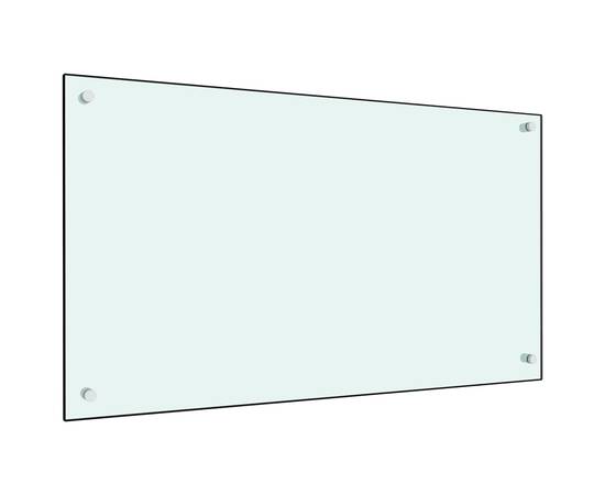 Panou antistropi bucătărie, alb, 90x50 cm, sticlă securizată, 2 image