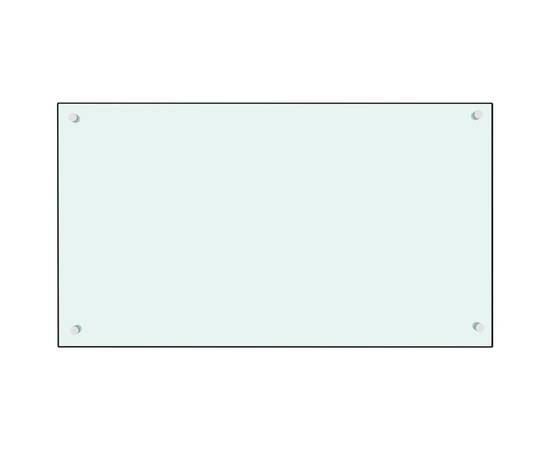 Panou antistropi bucătărie, alb, 90x50 cm, sticlă securizată, 3 image