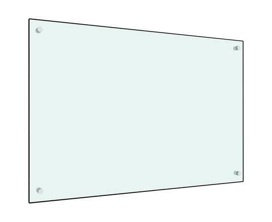 Panou antistropi bucătărie, alb, 90x60 cm, sticlă securizată, 2 image