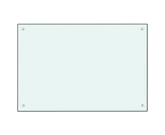 Panou antistropi bucătărie, alb, 90x60 cm, sticlă securizată, 3 image