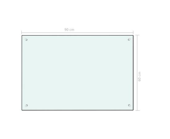 Panou antistropi bucătărie, alb, 90x60 cm, sticlă securizată, 7 image