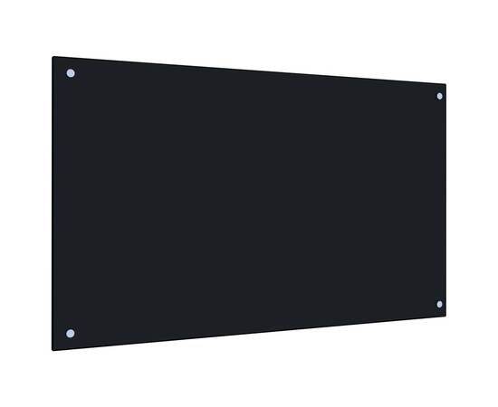 Panou antistropi bucătărie, negru, 100x60 cm, sticlă securizată, 2 image