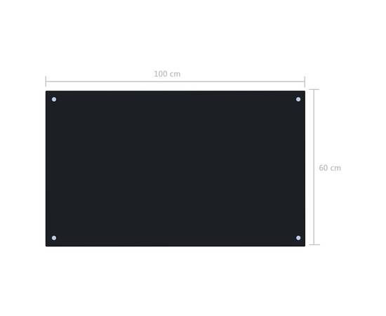 Panou antistropi bucătărie, negru, 100x60 cm, sticlă securizată, 9 image
