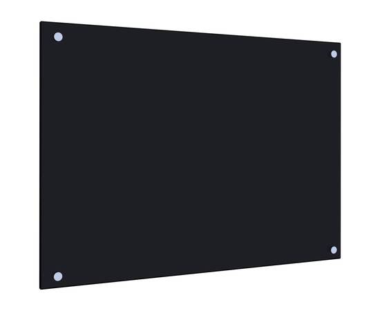 Panou antistropi bucătărie, negru, 70x50 cm, sticlă securizată, 2 image