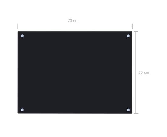 Panou antistropi bucătărie, negru, 70x50 cm, sticlă securizată, 9 image