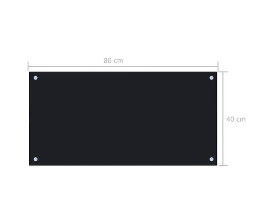 Panou antistropi bucătărie, negru, 80x40 cm, sticlă securizată, 9 image