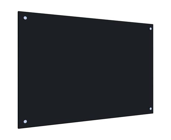 Panou antistropi bucătărie, negru, 90x60 cm, sticlă securizată, 2 image